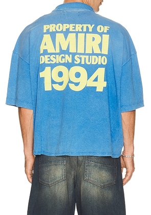 Amiri 1994 Jrs Camp Shirt in Sapphire - Blue. Size M (also in S, L, XL/1X, XXL/2X).