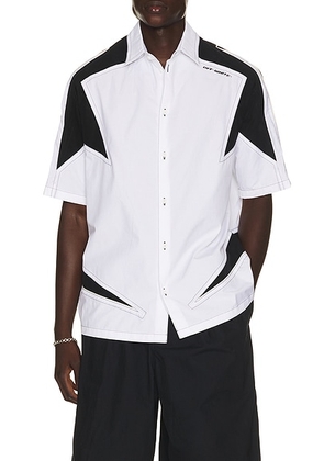 OFF-WHITE Race Logo Star Bowling Shirt in White - White. Size 50 (also in 46, 48, 52, 54).