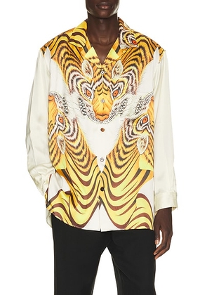 Y-3 Tigr Satin Shrt in Multicolour - Multi. Size S (also in M).