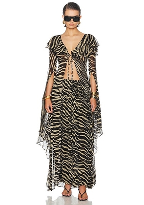 Ronny Kobo Kyle Maxi Top in Zebra - Black & White. Size L (also in XS, S).