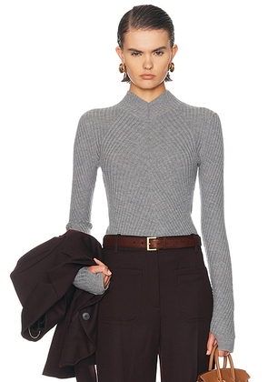 Victoria Beckham Georgia Sweater in Grey Marl - Grey. Size L (also in XS, S, M).