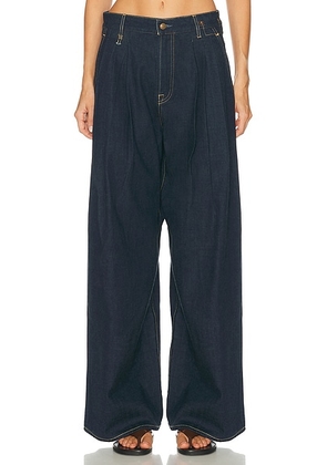 R13 Triple Pleat Wide Leg in Rinse Selvedge Indigo - Blue. Size 27 (also in 25, 26, 28, 29, 30).