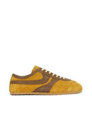 Dries Van Noten Slim Sneaker in Ocra - Brown. Size 36 (also in 37, 38, 39, 40, 41).