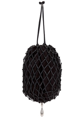 Savette Macrame Pouch Bag in Black - Black. Size all.