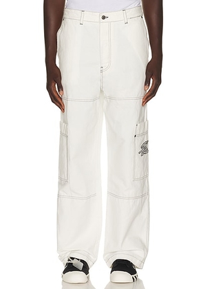 OFF-WHITE Script Cargo Pant in White - White. Size 50 (also in 46, 48, 52, 54).