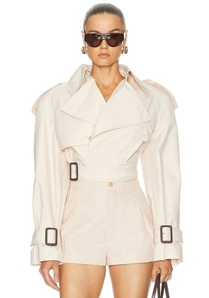 WARDROBE.NYC Clean Perfect Trench in Dove - Beige. Size L (also in M, S, XS).