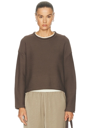 LESET Mae Crewneck Sweater in Mink - Brown. Size XS (also in M).