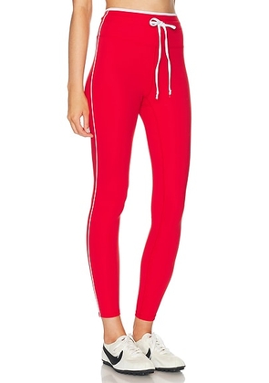 YEAR OF OURS Sport Sprint Legging in Cherry & White - Red. Size XS (also in S, M, L).