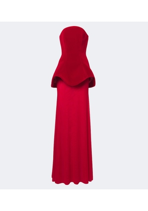 David Koma Peplum strapless gown