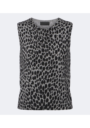 Nili Lotan Nessa leopard-print cashmere top