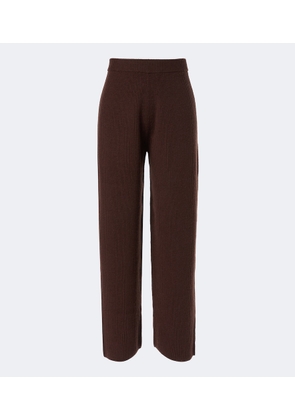 Sportmax Ribbed-knit wool and cashmere wide-leg pants