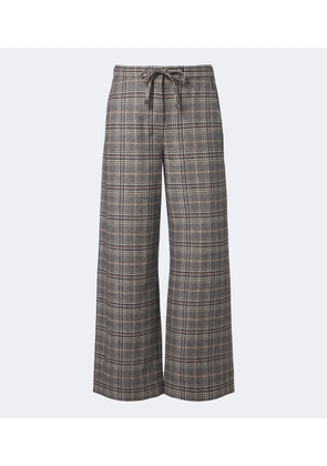 'S Max Mara Checked virgin wool wide-leg pants