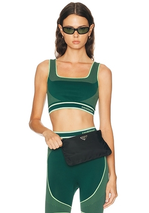 Casablanca Seamless Bralette Top in Green - Green. Size L/XL (also in S/M).