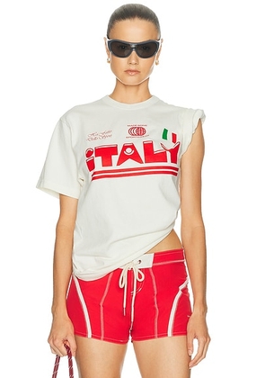 Made Some Sportswear Italy Tee in White & Multi - White. Size XS (also in ).