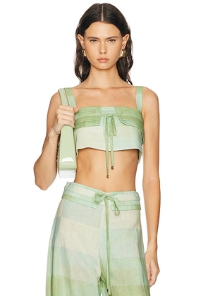 Alexis Oxford Top in Green - Green. Size XS (also in S, M, L).