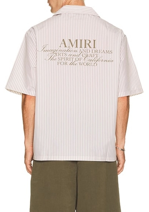 Amiri Spirit Stripe Shirt in Alabaster - Beige. Size XXL/2X (also in M, L, XL/1X).