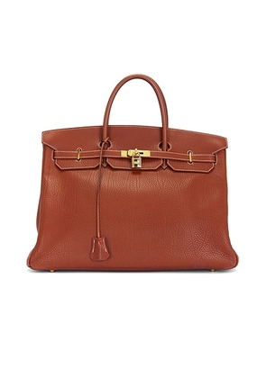 hermes Hermes Togo Birkin 40 Retourne Handbag in Noisette - Red. Size all.