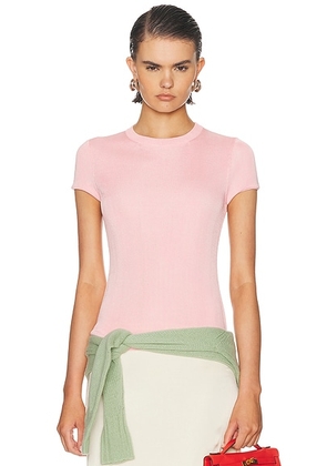 L'Academie Kiersey Knit T-shirt in Light Pink - Pink. Size XS (also in XXS, S, M, L, XL).