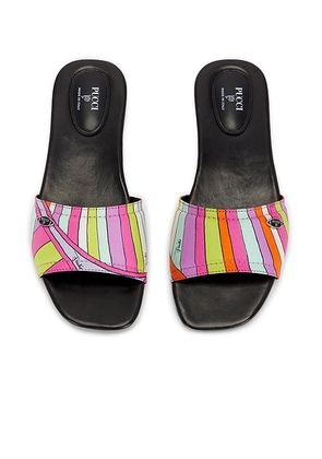 Pucci Silk Twill Slide in Multicolor - Pink. Size 36 (also in 37, 38, 39, 40, 41).