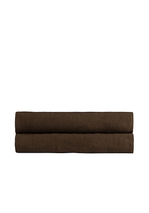 Parachute Linen Fitted Sheet in Java - Brown. Size KING (also in ).