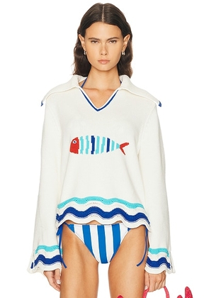 Solid & Striped The Jack Sweater in Brule - Multi. Size L (also in XS, S).