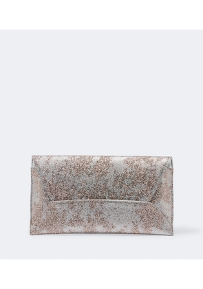Aquazzura Envelope sequined metallic leather clutch