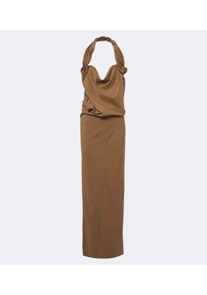 Magda Butrym Floral-applique wool-blend gown