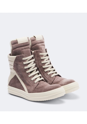 Rick Owens Geobasket suede high-top sneakers