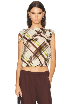 A.L.C. Dylan Top in Butter & Ganache - Multi. Size M (also in XS, S).