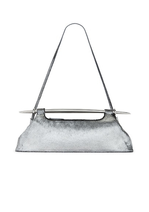 Grace Ling Large Dagger Bag in Silver Ponyhair Calfskin - Metallic Silver. Size all.