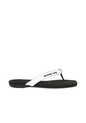 Alexander Wang Jenna Tubular Flat Thong Sandal in White - White. Size 39 (also in 36, 37, 41).