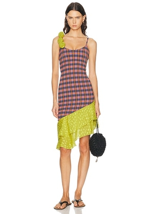 Caro Luna Blanca Midi Dress in Multi & Green - Multi. Size M (also in L).
