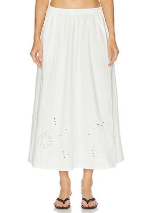 Jenni Kayne Broderie Lauren Skirt in White - White. Size XS (also in S, M, L).