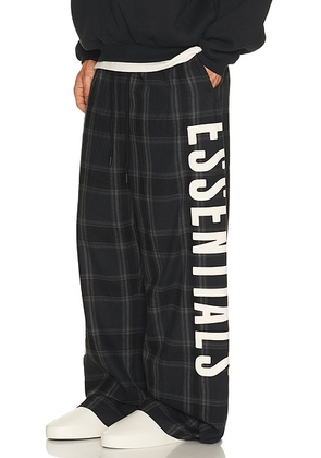 Fear of God ESSENTIALS Lounge Pant in Vintage Black Plaid - Black. Size XL/1X (also in XS, S, M, L, XXL/2X, XXXL/3X).