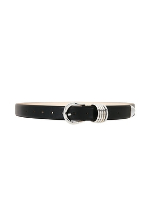 DEHANCHE Hollyhock Men's Leather Belt in Black & Silver - Black. Size S (also in M, L).