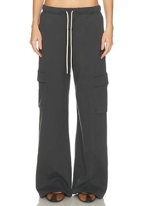 Fear of God ESSENTIALS Cargo Relaxed Sweatpant in Iron Grey - Grey. Size M (also in XS, S, L, XL).
