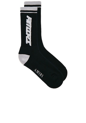 Amiri Sporty Socks in Black - Black. Size 43/44 (also in 45/46).