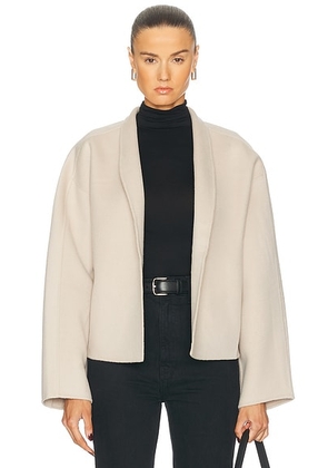 House of Dagmar Short Double Jacket in Chalk Beige - Beige. Size 40 (also in ).