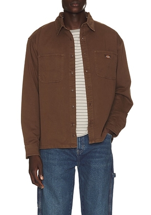 Dickies 247 Garment Dyed Work Shirt in Timber Brown - Brown. Size XL/1X (also in M, L).