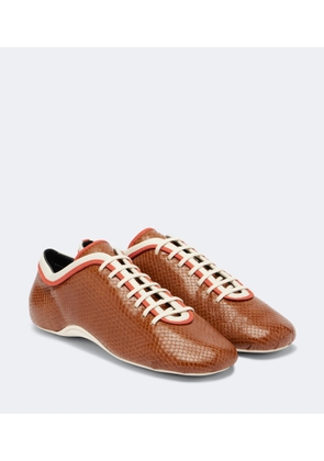 Dries Van Noten Snake-effect leather sneakers