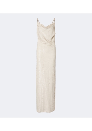 Coperni Draped open-back sequined maxi dress