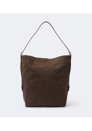 Lemaire Belted leather-trimmed canvas tote bag