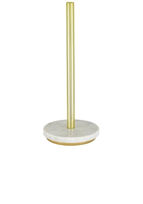 HAWKINS NEW YORK Simple Marble + Brass Paper Towel Holder in N/A - Metallic Gold. Size all.