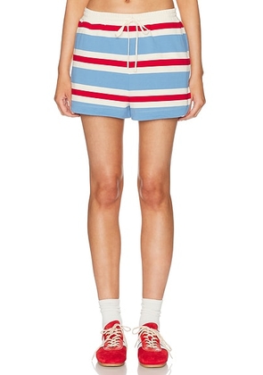 YEAR OF OURS Striped Short in Blue  Red & White - Baby Blue. Size XS (also in S, M, L).