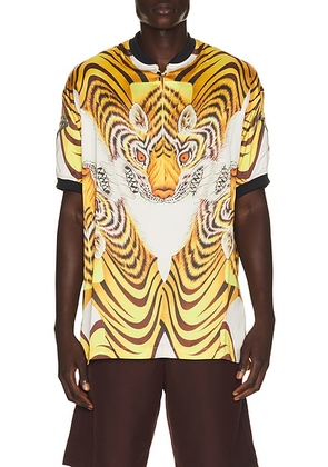 Y-3 Tiger Satin Jersey in Multicolour - Yellow. Size S (also in XS, M, L, XL/1X).