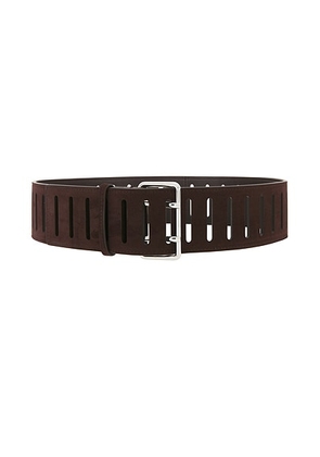 ALAÏA ALAΪA Rectangular Large Belt in Bordeaux - Wine. Size 75 (also in 65).