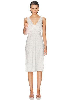Cou Cou Intimates The Iris Slip Dress in French Blossom - White. Size XS (also in S, M, L).