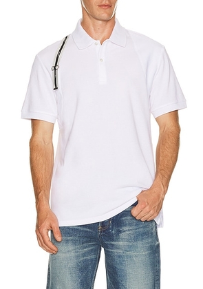 McQueen Harness Polo in Optical White - White. Size L (also in S, M, XL/1X, XXL/2X).