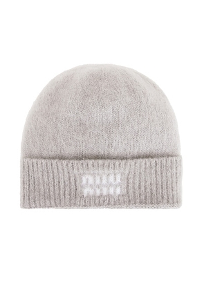 Miu Miu Mohair Beanie in Grigio - Grey. Size L (also in ).