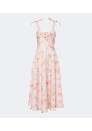 Rodarte Floral silk twill midi dress